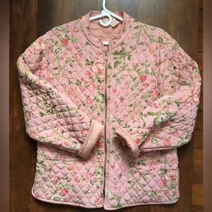 April Cornell Floral Pink Quilted Jacket